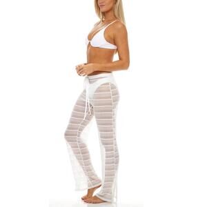 Jordan Taylor Arrow Chevron Pull On Cover Up Pants size Medium White Crochet
